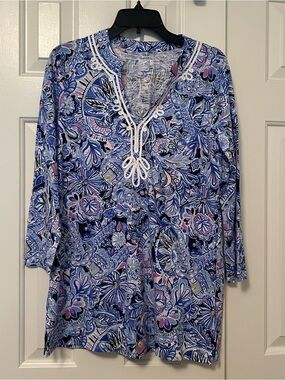 Lilly Pulitzer Kaia Knit Tunic Top Shirt Namaste in the Jungle Size Medium